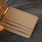 Ví kẹp tiền da bò cao cấp handmade khâu tay thủ công Lano VKT03 màu eutope ngăn thẻ