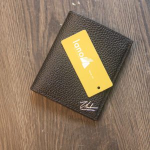 Ví nam nhỏ gọn tiện lợi da togo ngoại lano màu đen vdntk029