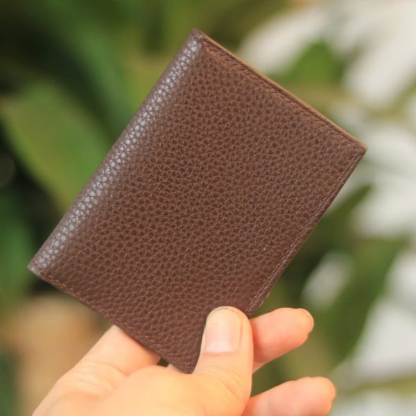 Ví da đựng thẻ handmade nhỏ gọn tiện lợi Lano VDNT11 màu nâu