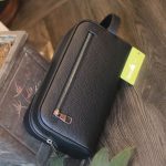 Clutch cầm tay da bò cao cấp handmade khâu tay thủ công Lano CLTK028 góc nghiêng