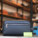 Clutch cầm tay da bò cao cấp handmade khâu tay thủ công Lano CLTK028 mặt trước