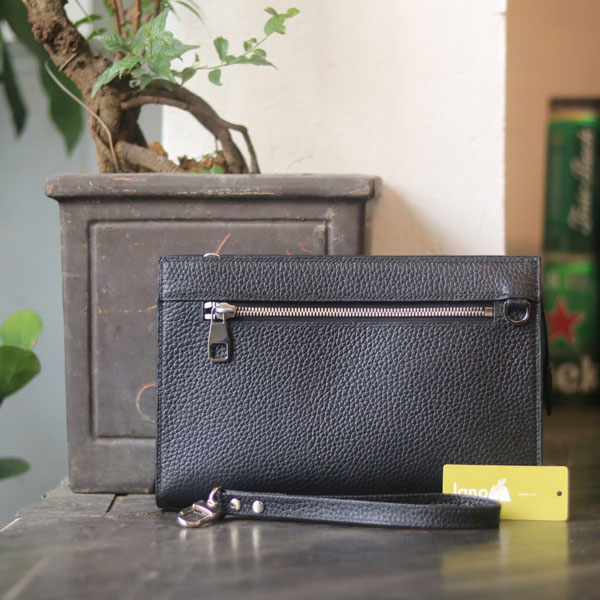 Clutch da bò cao cấp handmade khâu tay thủ công Lano CLTK029 mặt sau 2