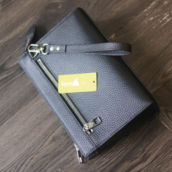 Clutch da bò cao cấp handmade khâu tay thủ công Lano CLTK029 mặt sau 3
