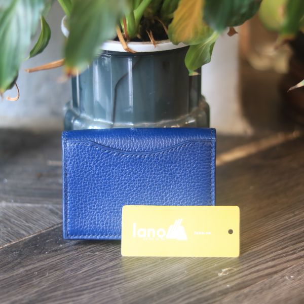 Ví da handmade đựng thẻ nhỏ gọn tiện lợi VDNT14 Navy mặt sau