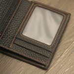 Ví da nam dáng đứng handmade khâu tay thủ công Lano VDNTK032 ngăn bóng kính