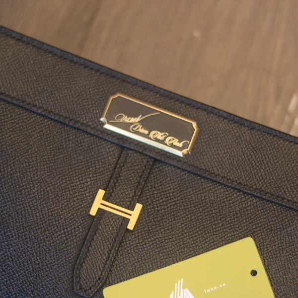 Túi clutch da epsom nhập khẩu khâu tay thủ công Lano CLTK031 tag tên cá nhân hóa