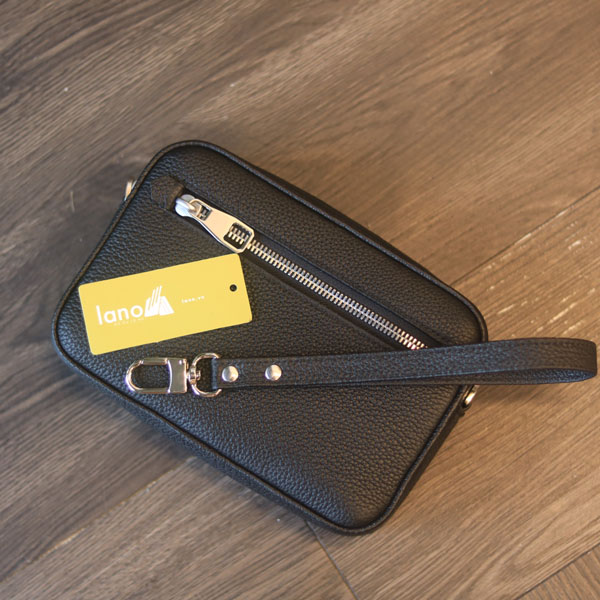 Túi clutch size 19 da togo Italia khâu tay thủ công Lano CLTK030 mặt trước 1