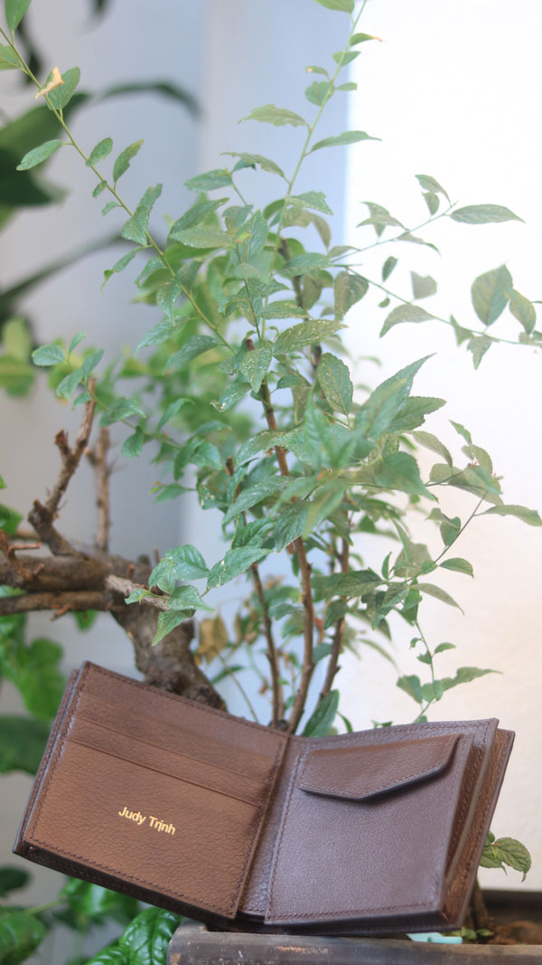 Ví da cá sấu handmade có vách ngăn Lano VCSTK018 mặt trong nội thất