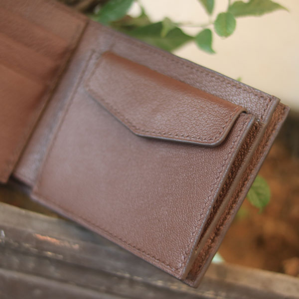 Ví da cá sấu handmade có vách ngăn Lano VCSTK018 ngăn để xu