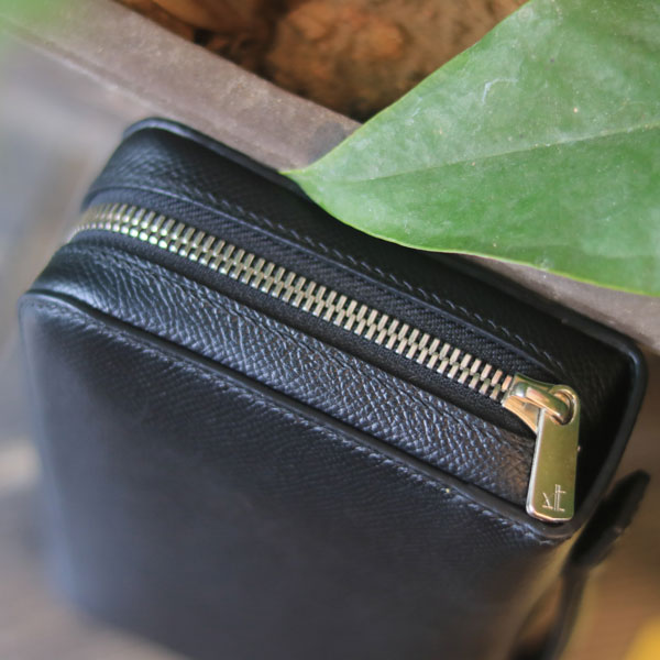 Ví da cầm tay handmade khâu tay thủ công Lano VCTK014 khóa YKK Excella cao cấp