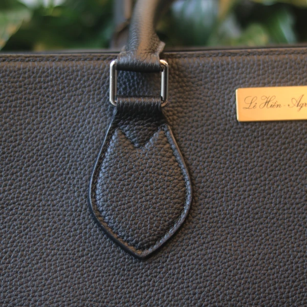 Túi Tote Da bò togo cao cấp Handmade Đựng Laptop 13inch Lano TDH012 quai túi