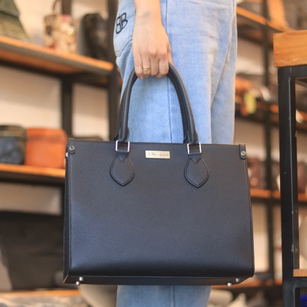 Túi Tote Da bò togo cao cấp Handmade Đựng Laptop 13inch Lano TDH012 xách tay