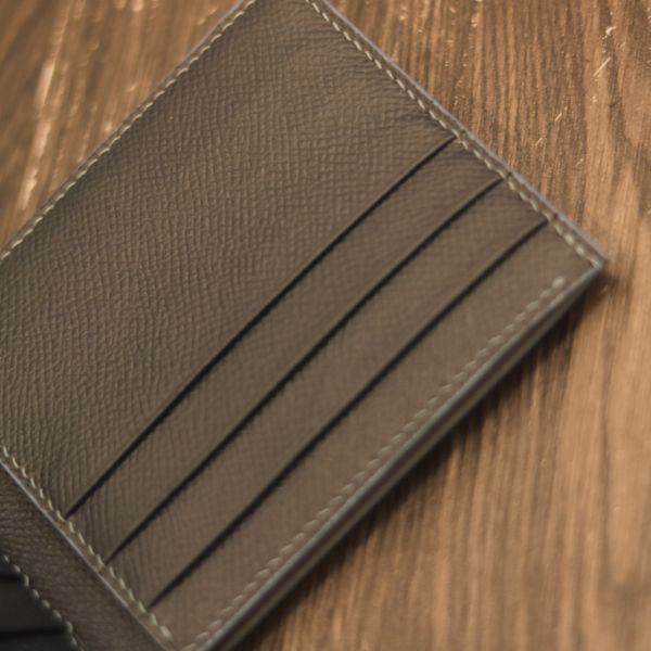 Ví da handmade khâu tay thủ công sang trọng lịch lãm Lano VDNTK035 ngăn thẻ 1