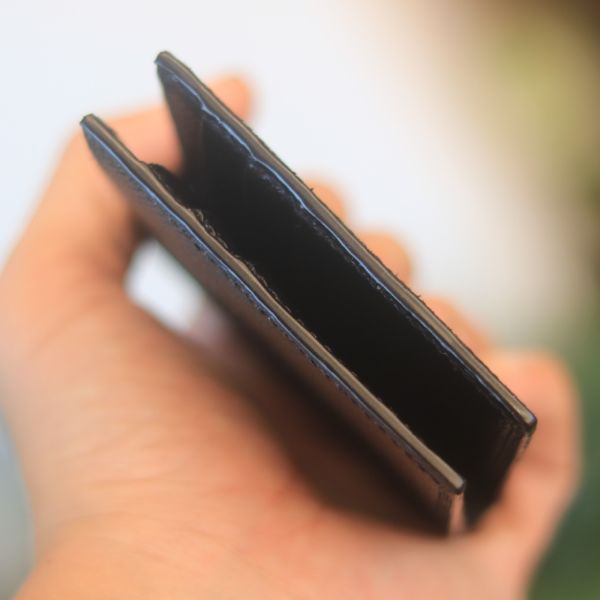 Ví da mini handmade khâu tay thủ công Lano VDNTK036 cạnh ví