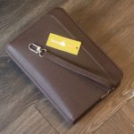 Túi Clutch handmade cầm tay da togo nhập khẩu Lano CLTK035 mặt trước