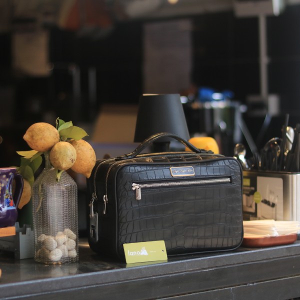 Túi Clutch da cá sấu Thái Lan cao cấp khâu tay thủ công Lano CLTK036 khoá vân tay bảo mật