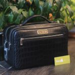 Túi Clutch da cá sấu Thái Lan cao cấp khâu tay thủ công Lano CLTK036 góc nghiêng