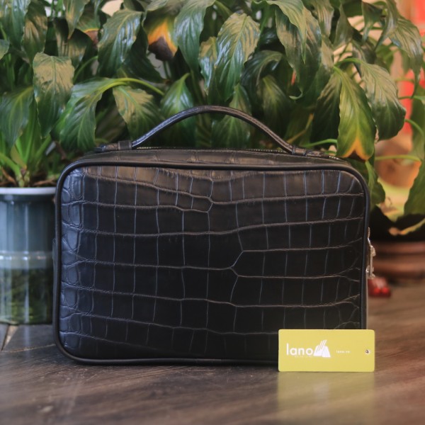 Túi Clutch da cá sấu Thái Lan cao cấp khâu tay thủ công Lano CLTK036 mặt sau