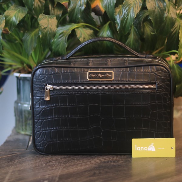 Túi Clutch da cá sấu Thái Lan cao cấp khâu tay thủ công Lano CLTK036 mặt trước