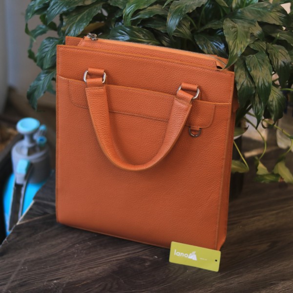 Túi da công sở handmade khâu tay thủ công da bò mil Hàn Quốc Lano TDH021 góc nghiêng