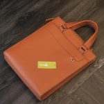 Túi da công sở handmade khâu tay thủ công da bò mil Hàn Quốc Lano TDH021 từ trên xuống
