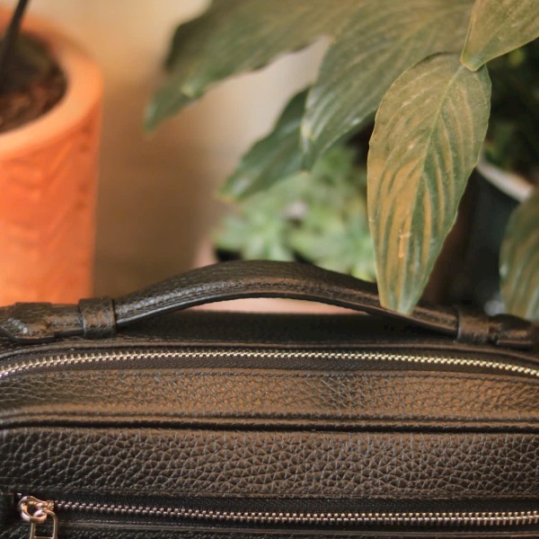 Túi da đeo chéo handmade khâu tay thủ công khoá số Lano TDH023 quai túi