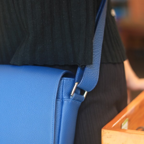 Túi da nam đeo chéo handmade khâu tay thủ công da bò togo Italia Lano TDH022 dây đeo chắc chắn