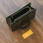 Túi da nữ handmade khâu tay thủ công Lano TDH026 khoá kéo miệng túi