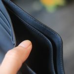 Ví da trơn basic handmade khâu tay thủ công lano VDNTK039 2 ngăn đựng tiền