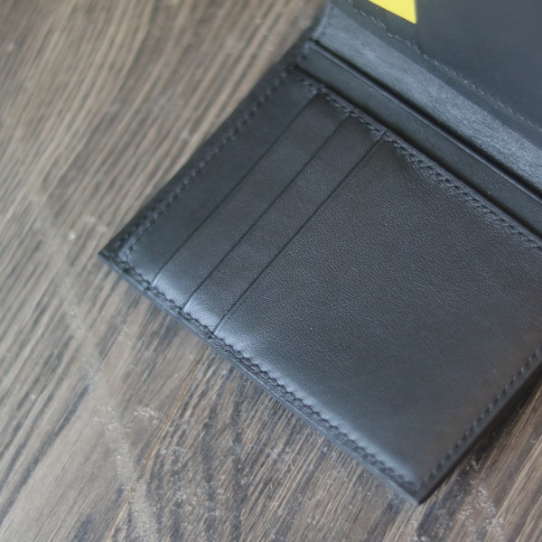 Ví da trơn basic handmade khâu tay thủ công lano VDNTK039 góc cạnh