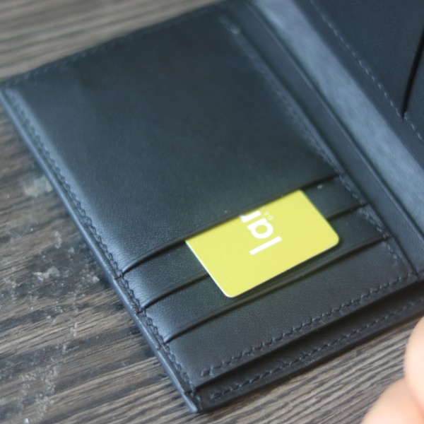 Ví da trơn basic handmade khâu tay thủ công lano VDNTK039 ngăn thẻ