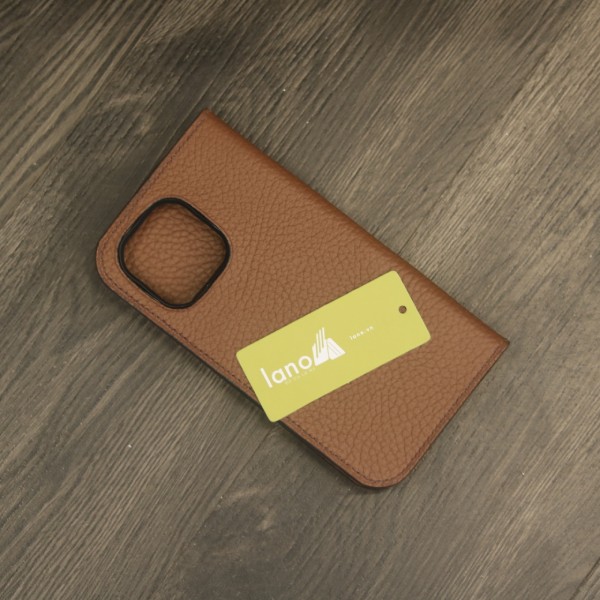 Bao da iPhone 14 promax handmade khâu tay Lano BDH04 mặt sau