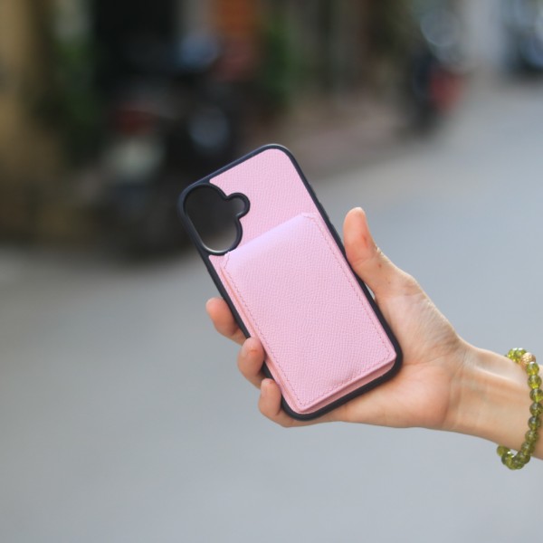 Bao da iPhone 17 Pro da bê Epsom Haas khâu tay thủ công Lano BDH06 trên tay