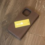 Bao da iPhone promax, Samsung S26 ultra da bê Togo Italia khâu tay lano BDH08 góc nghiêng