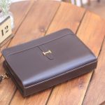 Clutch da bò nappa Italia khâu tay thủ công Lano CLTK037 mặt trước