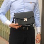 Clutch nam da bê togo Pháp khoá số Amiet khâu tay thủ công Lano CLTK040 tiện lợi