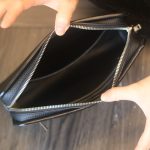 Clutch nam khâu tay thủ công da bê togo Pháp khoá vân tay Lano CLTK039 nội thất bên trong