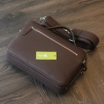 Túi da bê Togo Italia xách tay kết hợp đeo chéo khâu tay Lano TDH028 mặt trước