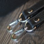 Túi da nữ handmade khâu tay da bò mil hàn quốc Lano TDH027 màu đen móc dây đeo chéo