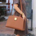Túi tote work da bê togo Dupuy Pháp handmade khâu tay thủ công Lano TDH030 đeo chéo tiện lợi đi làm, đi chơi