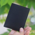 Ví da bê togo Pháp handmade khâu tay nhỏ gọn đơn giản Lano VDNTK042 nhỏ gọn