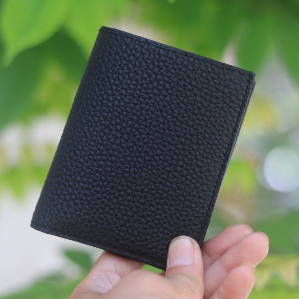 Ví da bê togo Pháp handmade khâu tay nhỏ gọn đơn giản Lano VDNTK042 nhỏ gọn