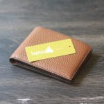 Ví da bò mil hàn quốc phối cá sấu handmade khâu tay Lano VDNTK041 góc nghiêng