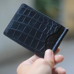 Ví da handmade khâu tay da full da cá sấu thái lan Lano VKT04 mặt trước