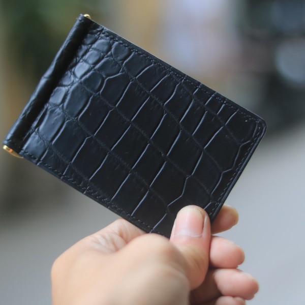 Ví da handmade khâu tay da full da cá sấu thái lan Lano VKT04