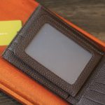 Ví da handmade khâu tay thủ công có ngăn lật Lano VDNTK038 ngăn bóng kính giấy tờ