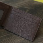 Ví mini da bê Togo Italia handmade khâu tay thủ công Lano VDNTK043 ngăn để thẻ