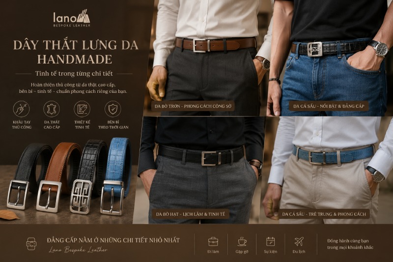 Một số mẫu thắt lưng da được chế tác theo yêu cầu
