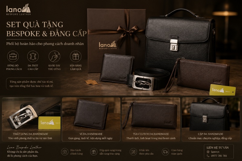 Đồ da nam sang trọng tinh tế đa dạng lựa chọn các dòng sản phẩm tại Lano