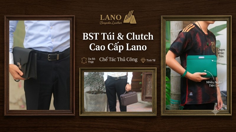 Đồ Da Nam dòng túi da clutch cầm tay sang trọng lịch lãm đồng hành cùng thời gian